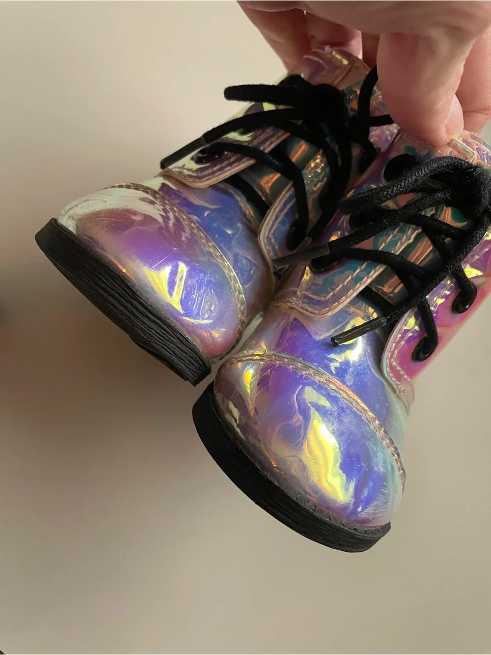 wonder nation Iridescent Holographic Boots with Black Laces
